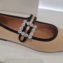 Bibilou ballerina satin rhinestone buckle