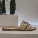 Fiorina sandalo ciabatta strass oro