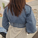 Giacca cropped in jeans