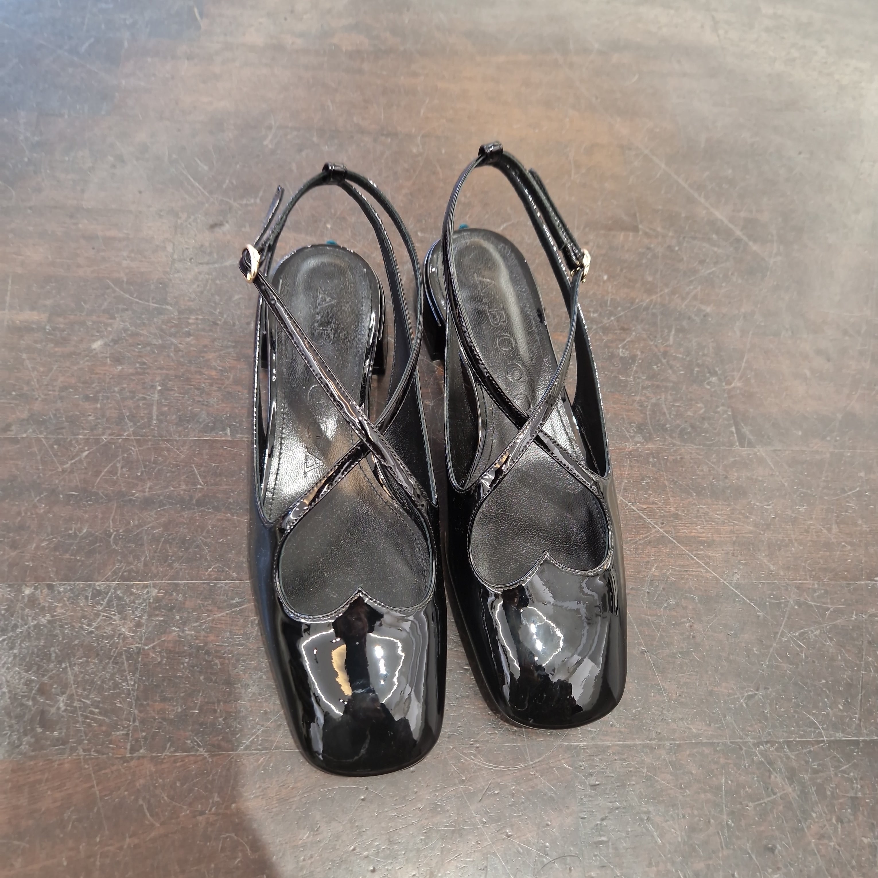A.Bocca sling back vernice nera