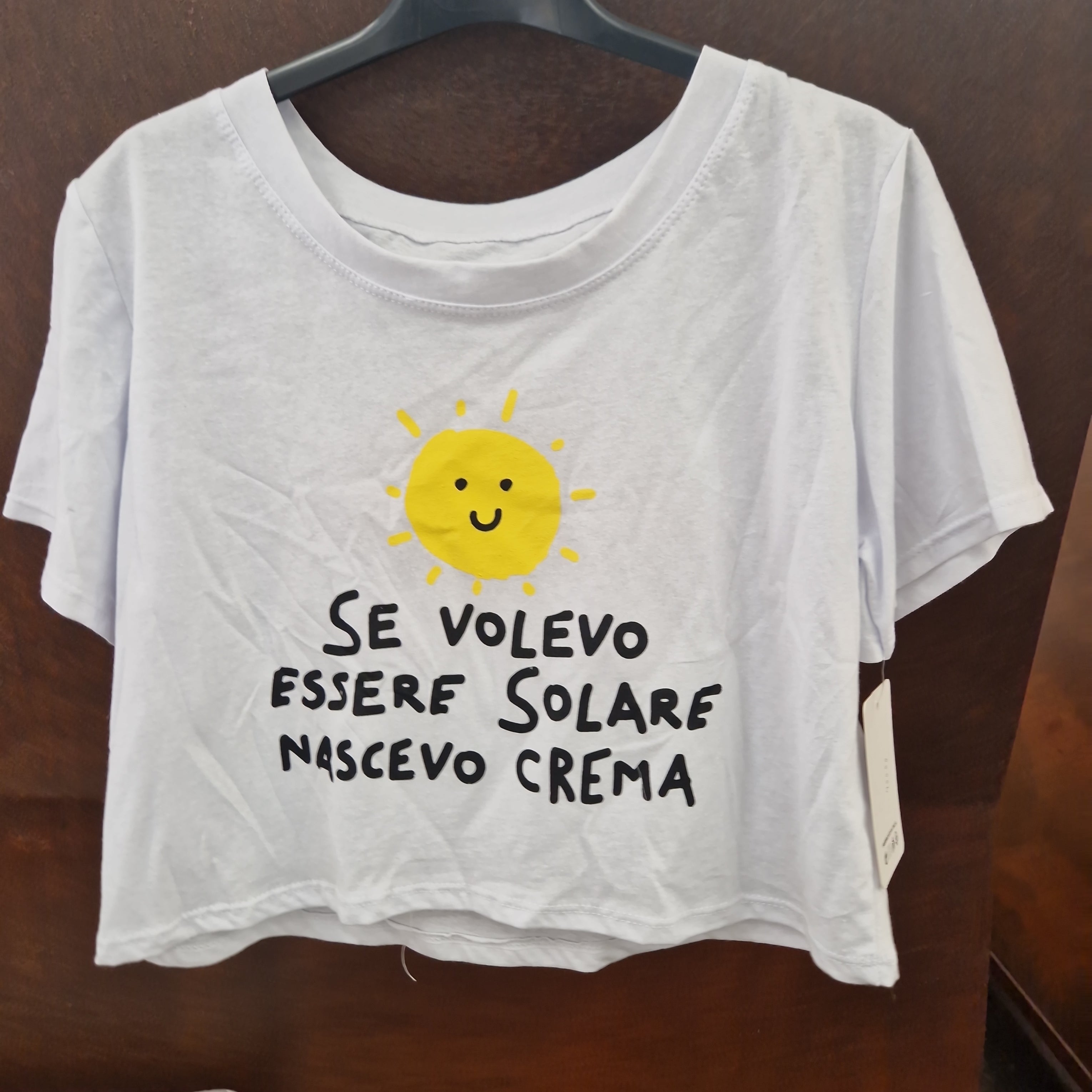 T-shirt bianca stampa sole