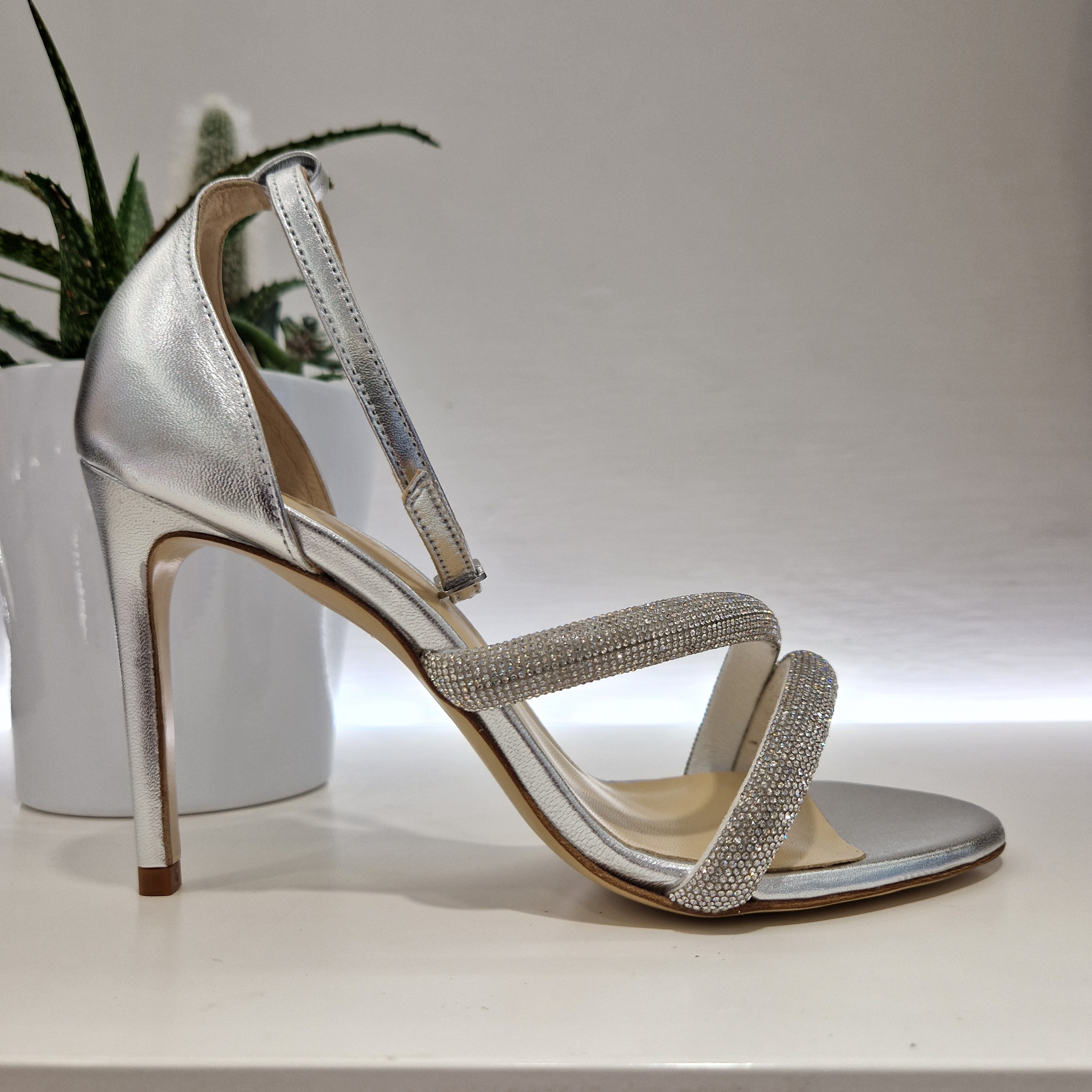 Dorico sandalo argento strass