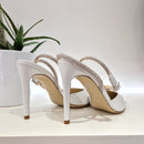 Dorico white shoe rhinestone strap