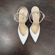Dorico scarpa bianca cinturino strass