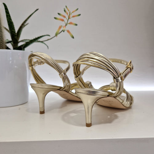Sandalo oro tacco 5 cm