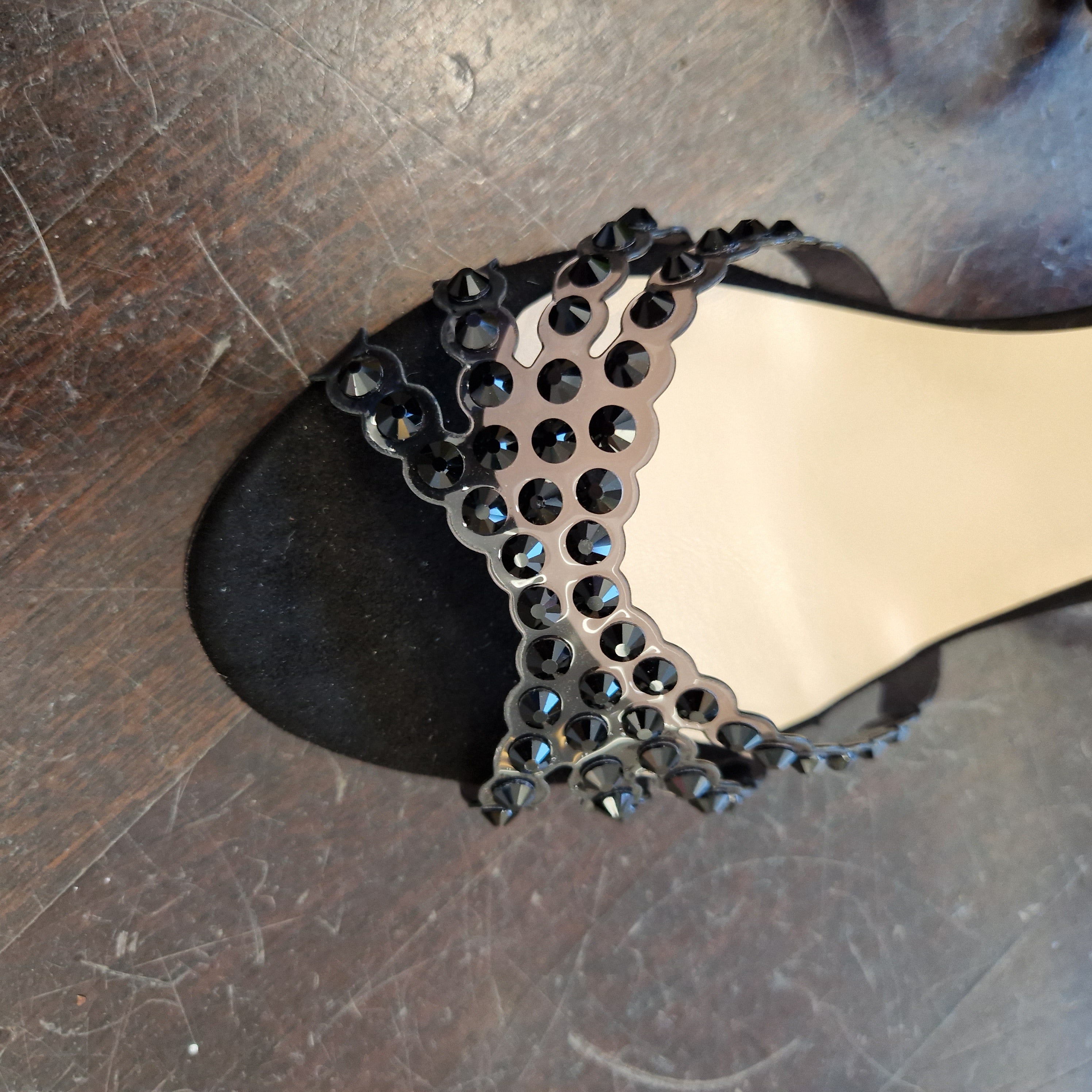 B Rock black plexy sandal