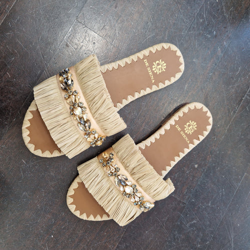 De Siena ciabatta rafia strass