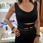 Top incrocio nero