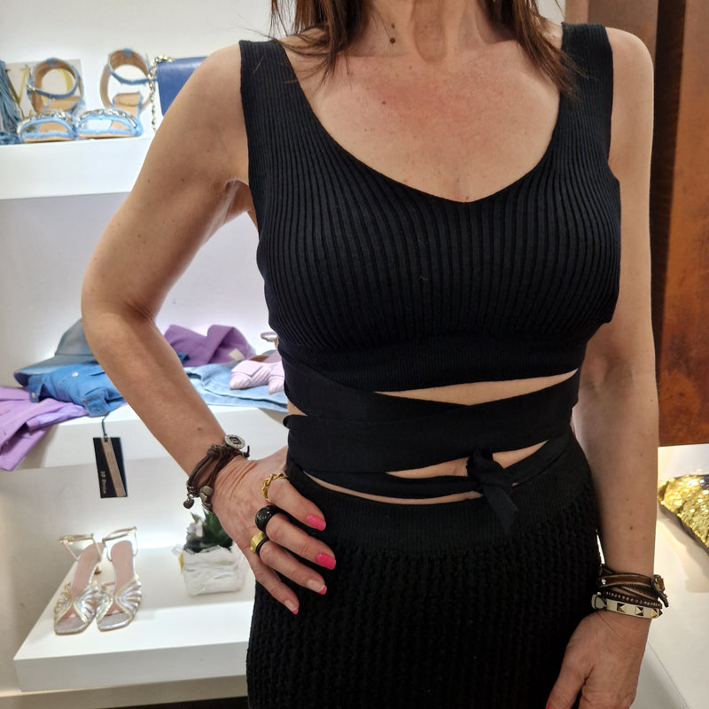 Top incrocio nero