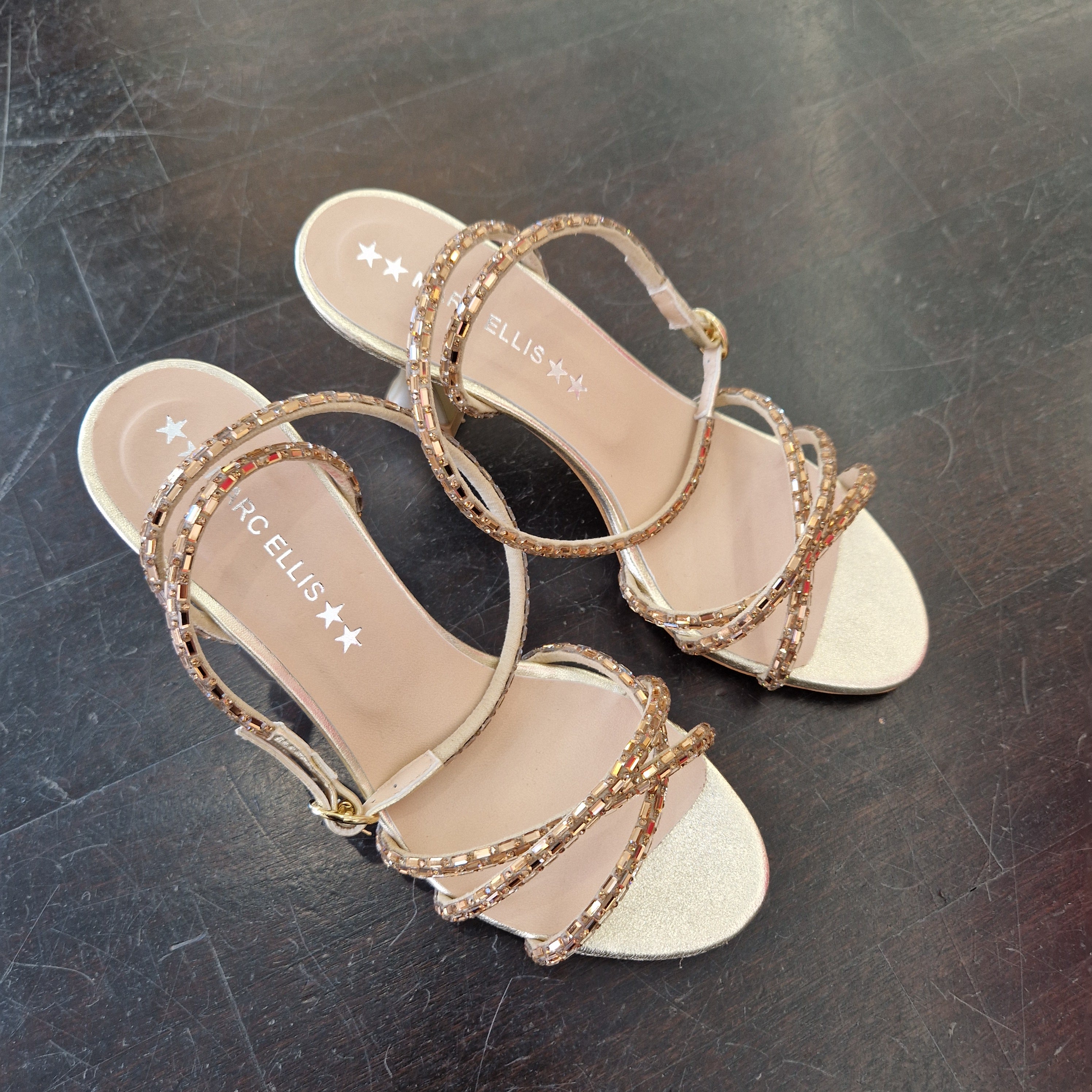 Marc Ellis gold jewel sandal