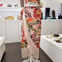 Costume due pezzi fantasia tropicale e pareo