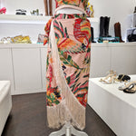 Costume due pezzi fantasia tropicale e pareo