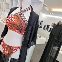 Costume due pezzi fantasia arancio