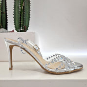 B Rock silver plexy sandal