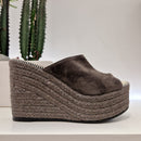 Espadrilles ciabatta color lavagna