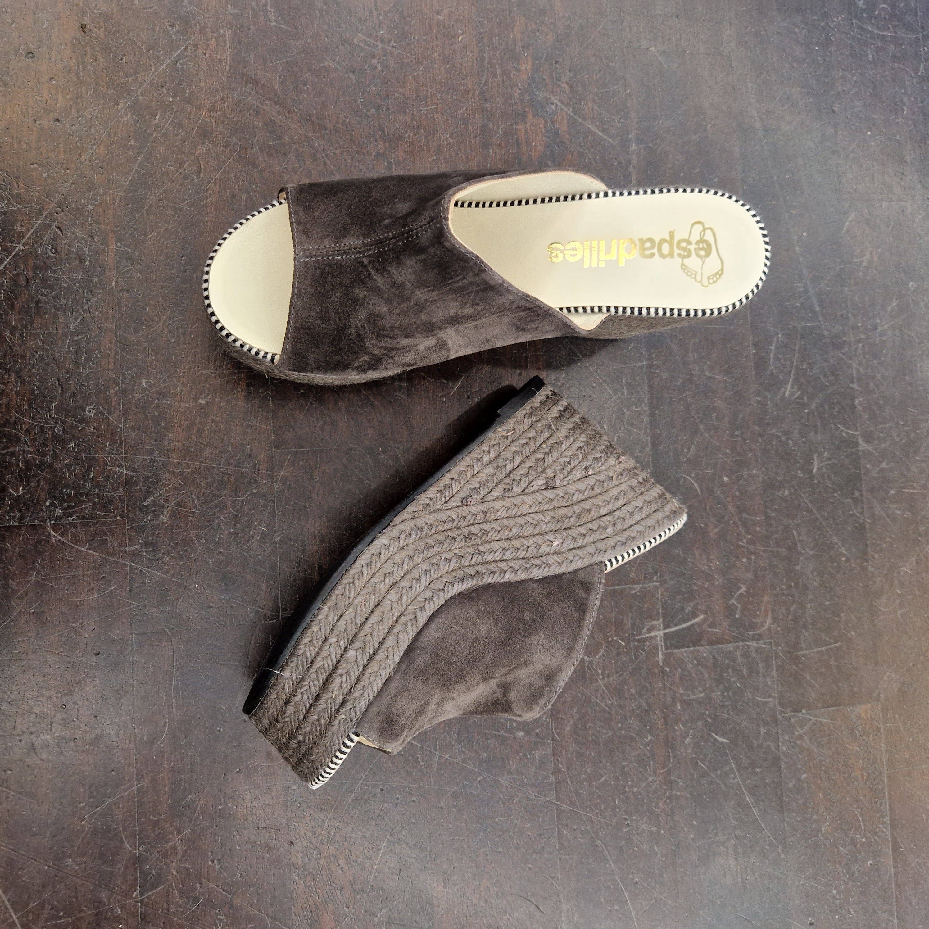 Espadrilles ciabatta color lavagna