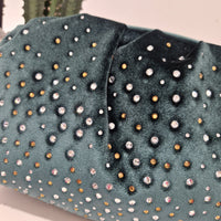 NDB green velvet maxi-pochette
