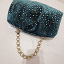 NDB green velvet maxi-pochette