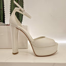 Sergio Levantesi cream sandal 12 cm heel