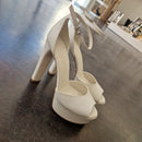 Sergio Levantesi cream sandal 12 cm heel