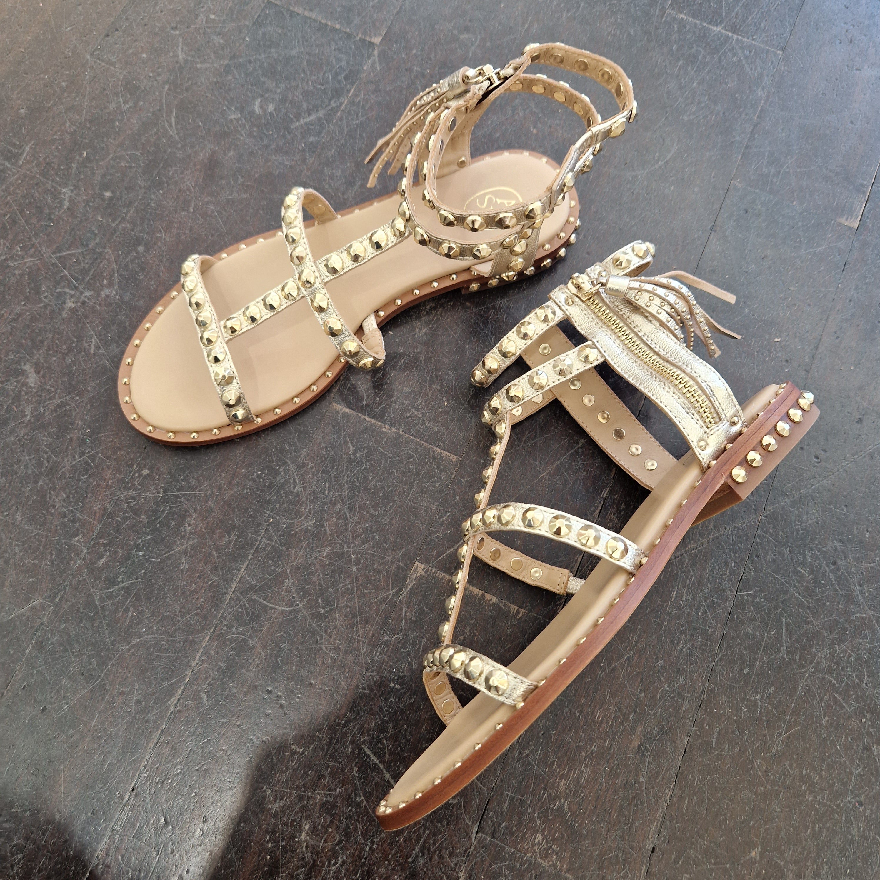 ASH sandalo zip laterale oro