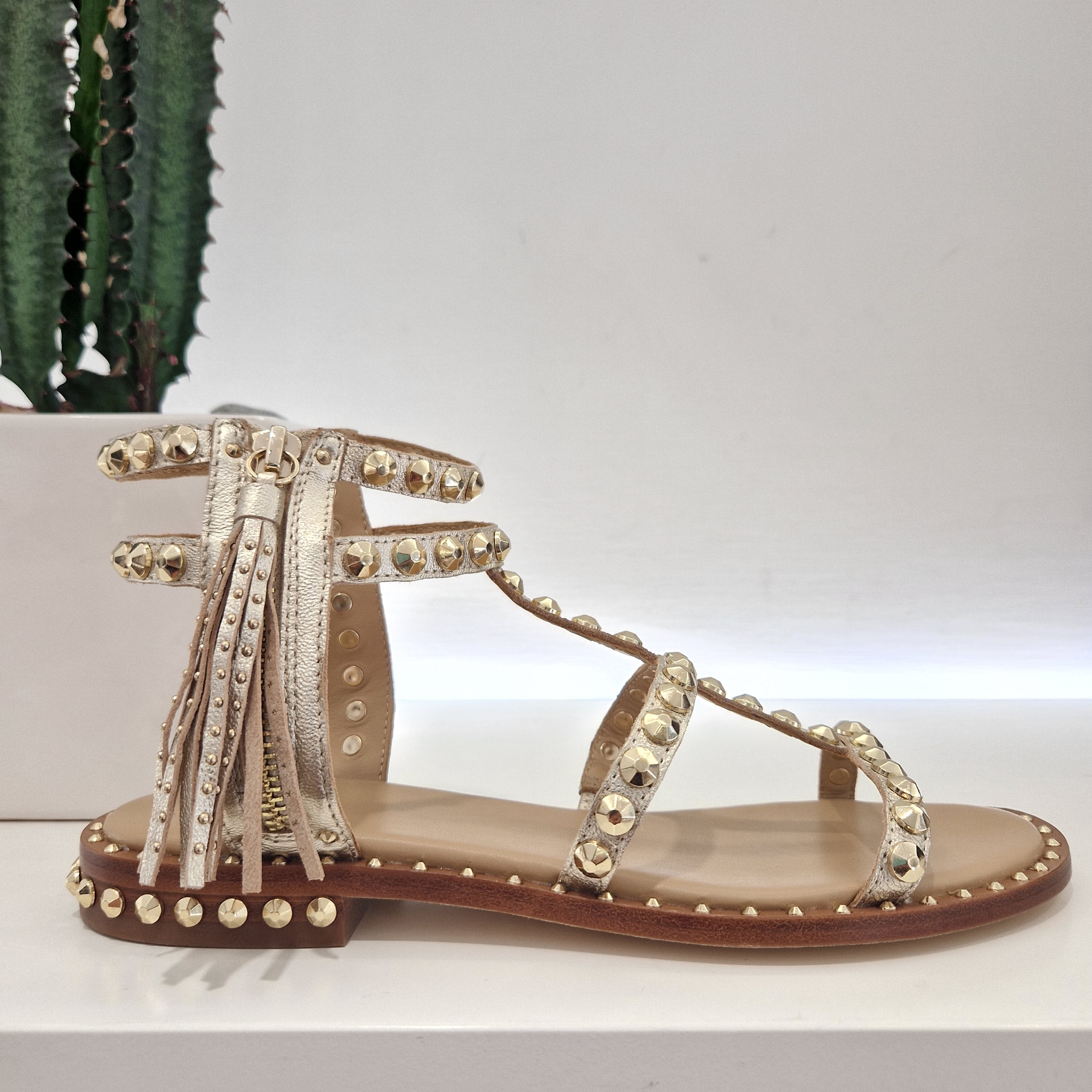 ASH sandalo zip laterale oro