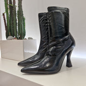 Giampaolo Viozzi black patent ankle boot