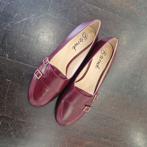 B Rock mocassino doppia fibbia bordeaux