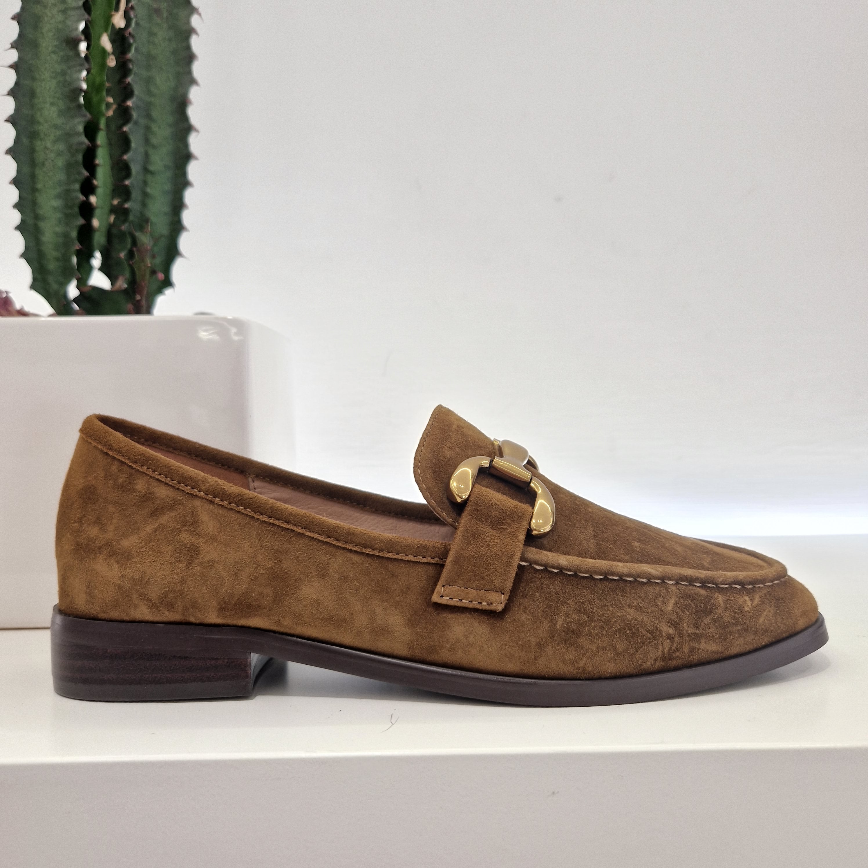 Bibilou mocassino suede cuoio
