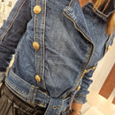 Giacca denim bottoni oro