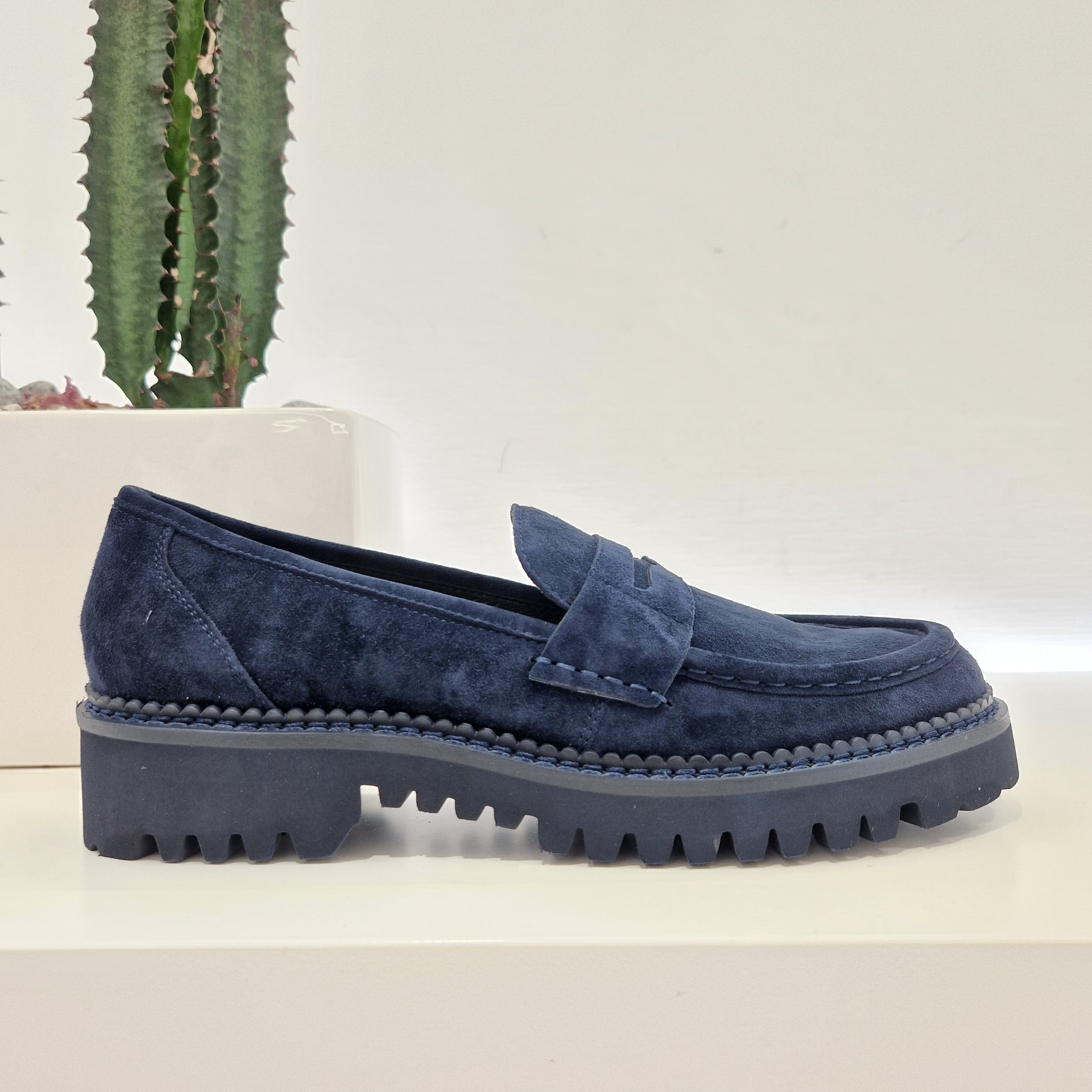 Bibilou mocassino suede blu