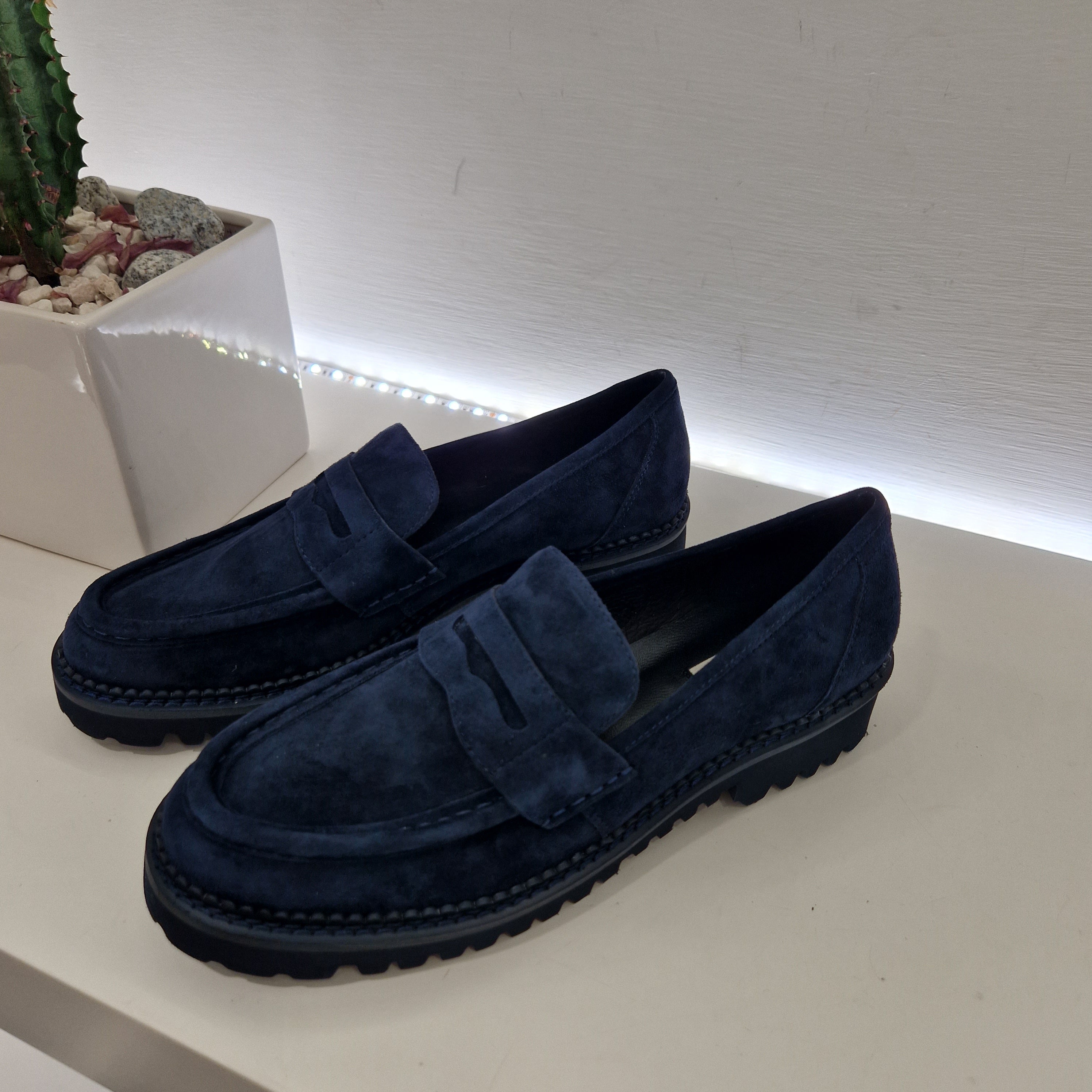 Bibilou mocassino suede blu