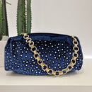 NDB blue velvet maxi-pochette