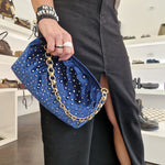 N.D.B. maxipochette velluto blu