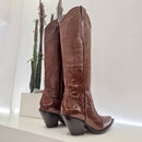Texano alto vernice caramello