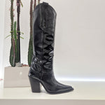 Texano alto vernice nero