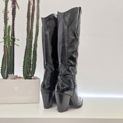 Texano alto vernice nero