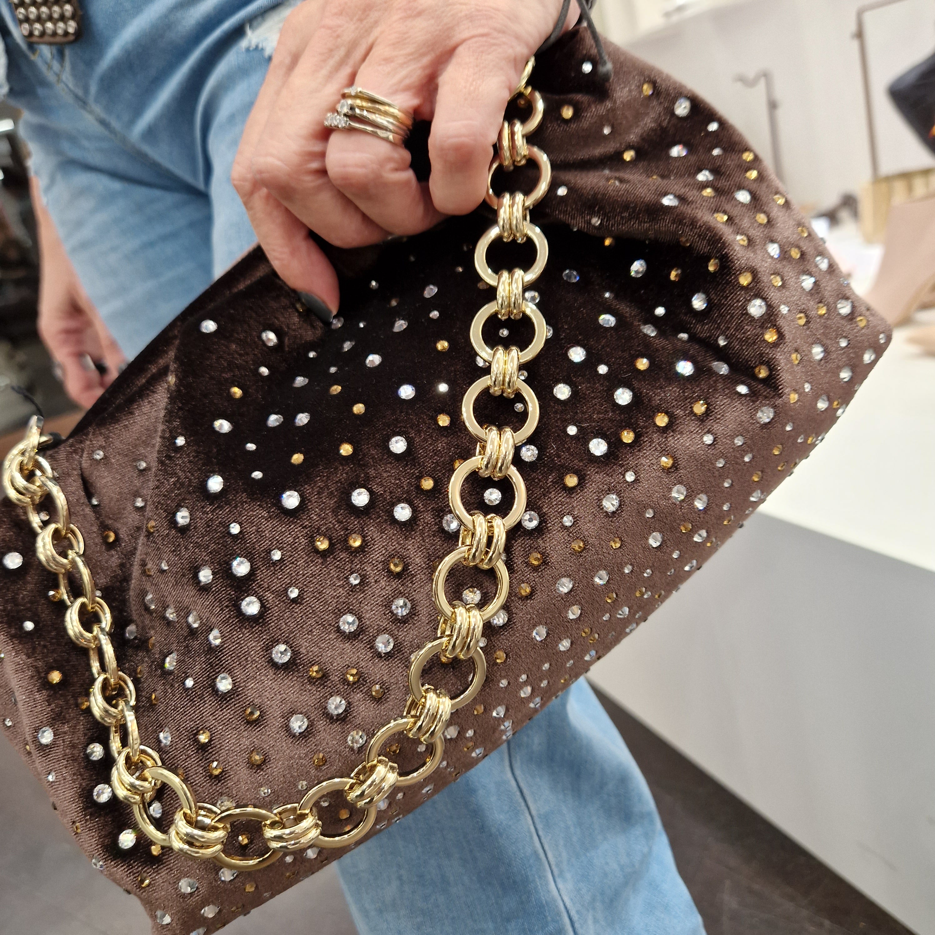 NDB velvet maxi pochette t.moro