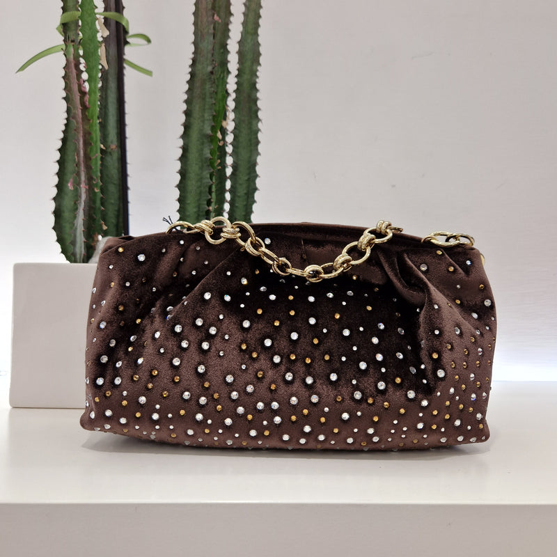 N.D.B. maxipochette velluto t.moro