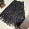 Gonna a balze in tulle color nero