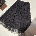 Gonna a balze in tulle color nero