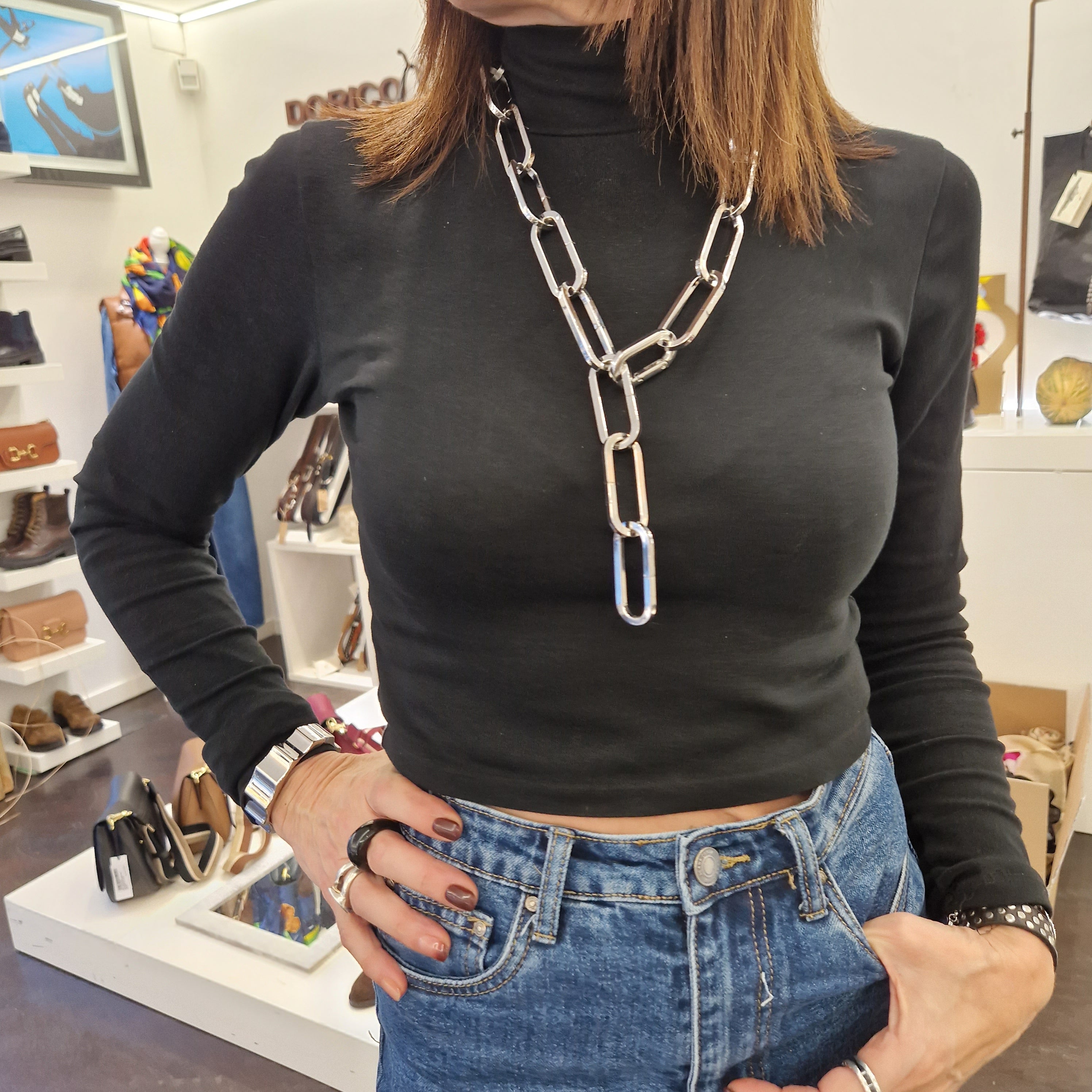 SILVIA rhodium silver necklace