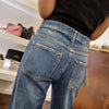 Pantalone jeans trattatamento con leggera lamina trasparente argento 008-p