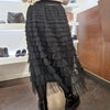 Gonna a balze in tulle color nero