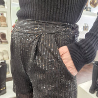 Pantalone paillettes nero