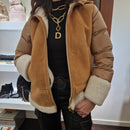 Giacca Flo e Clo in vera pelle color marrone medio