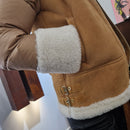 Giacca Flo e Clo in vera pelle color marrone medio