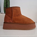 Hoor platform mini pelle color CUOIO BRUCIATO