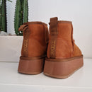 Hoor platform mini pelle color CUOIO BRUCIATO