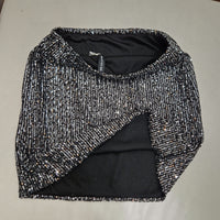 Minigonna paillettes argento